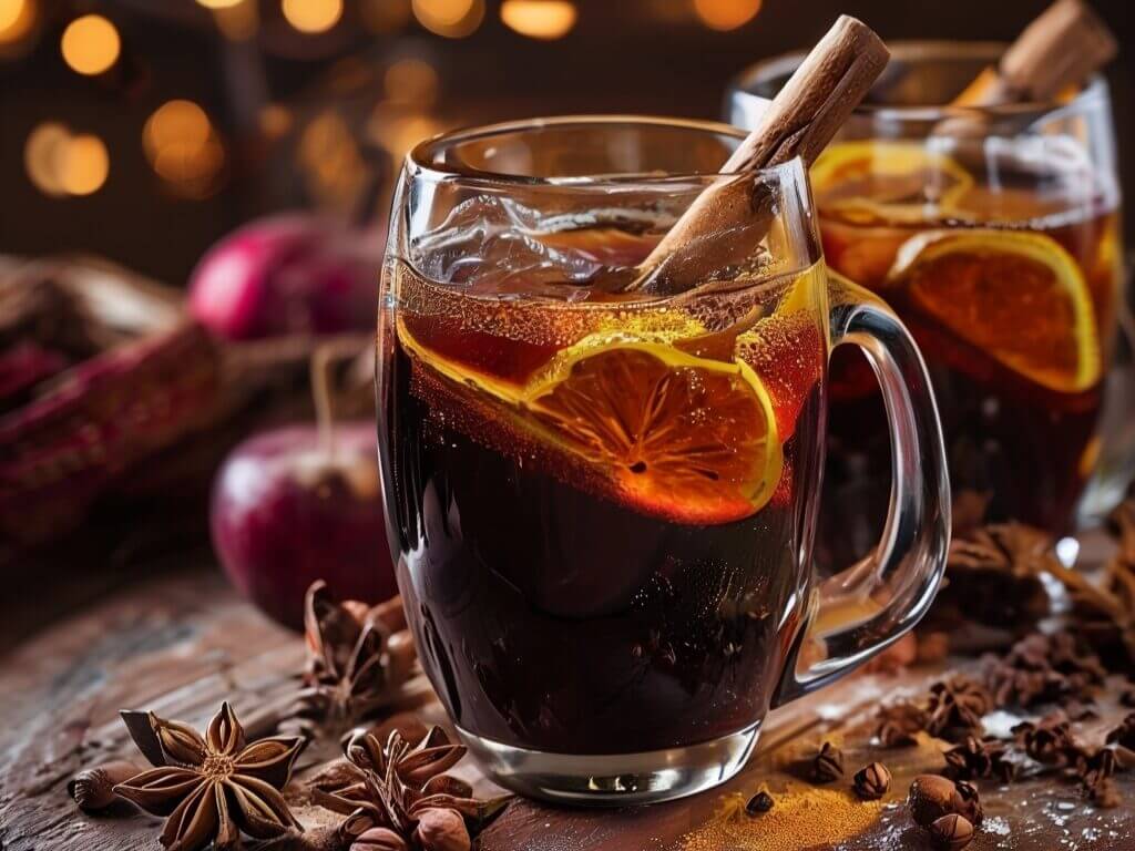 Vin chaud épicé aux saveurs d'hiver, réchauffant avec du poivre de Sichuan - la boisson parfaite pour les fêtes.