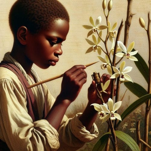 En 1841, Edmond Albius réussit l'impensable : il inventa une technique de pollinisation manuelle des fleurs de vanille si simple qu'elle en était géniale.