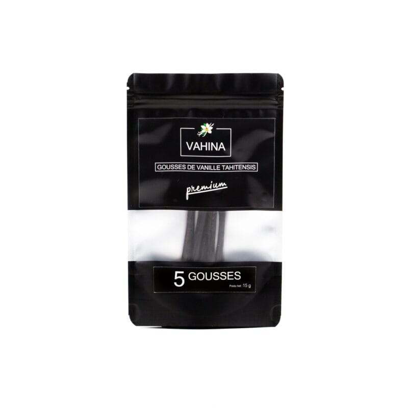 5 baccelli di vaniglia di Tahiti