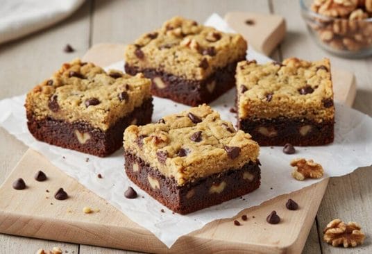 Brookies Gourmands alliant fondant brownie chocolat et croquant cookie aux pépites, dessert régressif