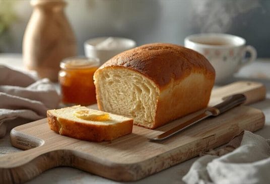 Brioche dorée et moelleuse sortant de la machine à pain Cuisichef, parfaite pour le petit-déjeuner